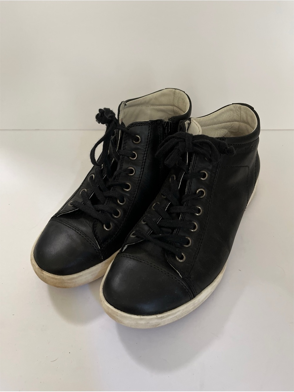 Josef Seibel Sina Black Leather High Tops Women’s Size 38